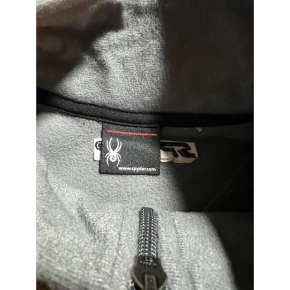 Spyder Fleece Jacket Adult Medium Gray Long Sleeve Full Zip Knit Sweatshirt Mens - Picture 6 of 14
